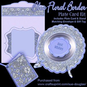 Plate Card Kit - Blue Floral Border