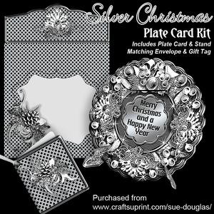 Plate Card Kit - Silver Christmas