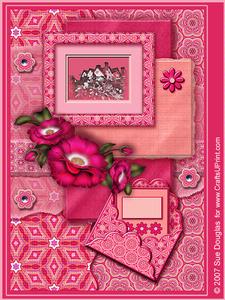 Packwood House Pink Landscape Kit, 6 Pages, Including Decoupage Step by Step