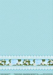 Sentiment Panels Happy Birthday Matching Teal Background