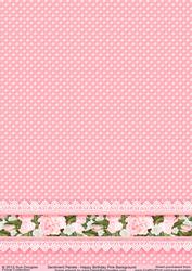 Sentiment Panels Happy Birthday Matching Pink Background