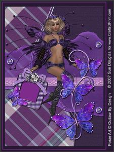 Laura Faerie Purple Kit, 6 Pages, Including Decoupage Step by Step