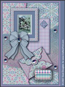 Coughton Court Blue Landscape Kit, 6 Pages, Including Decoupage Step by Step