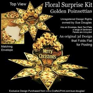 Floral Surprise Card Kit Golden Poinsettias