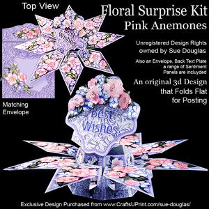 Floral Surprise Card Kit Pink Anemones