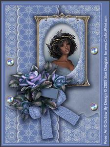 Alice Cameo Blue Kit 6 Pages, Including Decoupage Step by Step