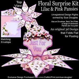Floral Surprise Card Kit Lilac and Pink Pansies