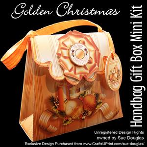 Handbag Gift Box Golden Christmas