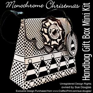 Handbag Gift Box Monochrome Christmas