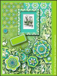Dalemain Hall Lime Landscape Kit, 6 Pages, Including Decoupage Step by Step
