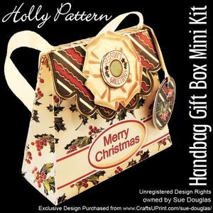 Handbag Gift Box Holly Pattern
