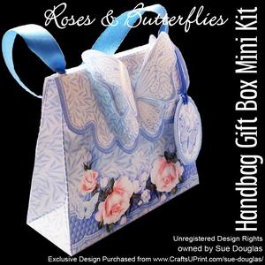 Handbag Gift Box Roses and Butterflies