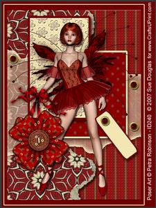 Celine Faerie Red Kit, 6 Pages, Including Decoupage Step by Step