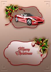 Christmas Red Sports Car Matching A5 Insert