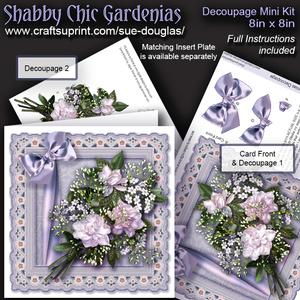 Shabby Chic Gardenias 8in x 8in Decoupage Mini Kit