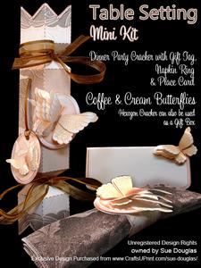 Table Setting Dinner Party Coffee & Cream Butterflies Miniki