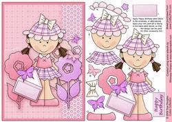 Sweetie Pie Pink Cutie Sheet, Including Decoupage Step by Step