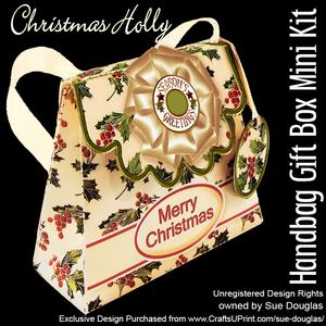Handbag Gift Box Christmas Holly