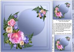 Pink Roses on a Platinum Frame 8in x 8in Insert Plate