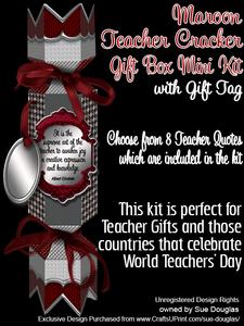 Maroon Teacher's Cracker Gift Box Mini Kit