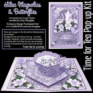 Time for Tea Pop-up Kit - Lilac Magnolias and Butterflies