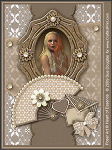 Heidi Cameo Taupe Kit, 6 Pages, Including Decoupage Step by Step