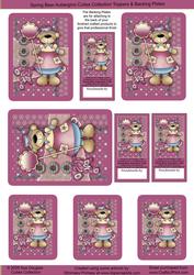 Spring Bear Aubergine Cutie, Toppers Sheet