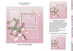 Shabby Chic Flowers Matching 6in x 6in Insert Plate