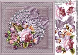 Shabby Chic English Roses 8in x 8in Decoupage