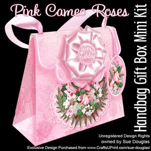 Handbag Gift Box Pink Cameo Roses
