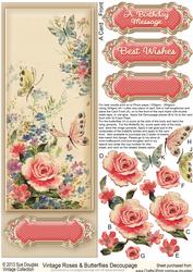 Vintage Roses and Butterflies Large Dl Decoupage