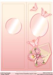 Vintage Orchids and Butterflies Large Dl Blank Insert