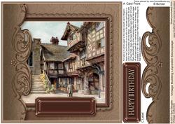 Vintage Building Leycester 8in x 8in Decoupage