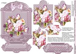 Pink English Roses Pyramage Topper