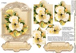 Cream Roses and Yellow Freesias Pyramage Topper