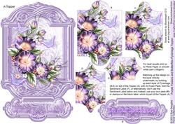 Purple Flowers and Butterflies Pyramage Topper