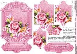 Pink Roses and Butterflies Pyramage Topper