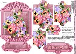 Pink and Lilac Pansies Pyramage Topper
