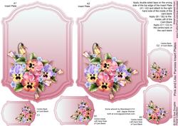 Pink and Lilac Pansies Insert Plates