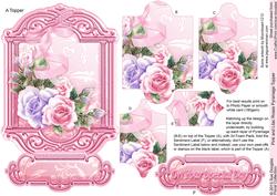 Pink and Lilac Roses Pyramage Topper
