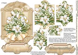 White Lilies on a Cream Background Pyramage Topper