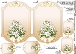 White Lilies on a Cream Background Insert Plates