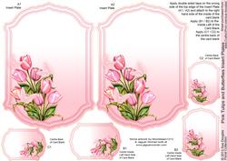Pink Tulips and Butterflies Pyramage Topper Insert Plates