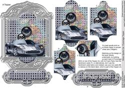 Silver Sports Car Pyramage Topper