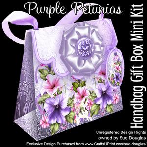 Handbag Gift Box Purple Petunias