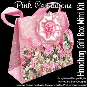 Handbag Gift Box Pink Carnations