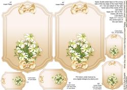 White Day Lilies on a Cream Background Insert Plates