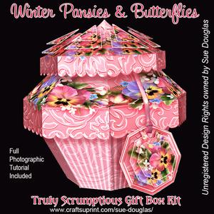 Truly Scrumptious Gift Box Winter Pansies and Butterflies