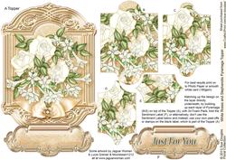 White Roses and Stephanotis Pyramage Topper