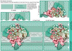 Floral Fan Aqua Side Stacker Sheet
